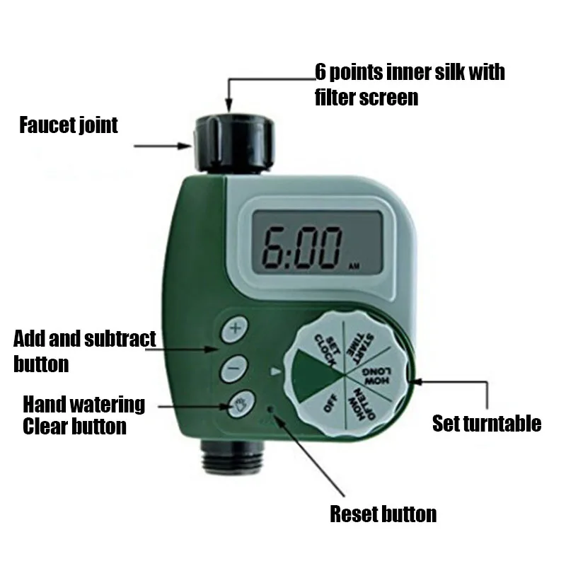 

Single-Outlet Hose Watering Timer Outdoor Electronic Digital Sprinkler Timer Waterproof Temporary/Cycling Functions ANDF889
