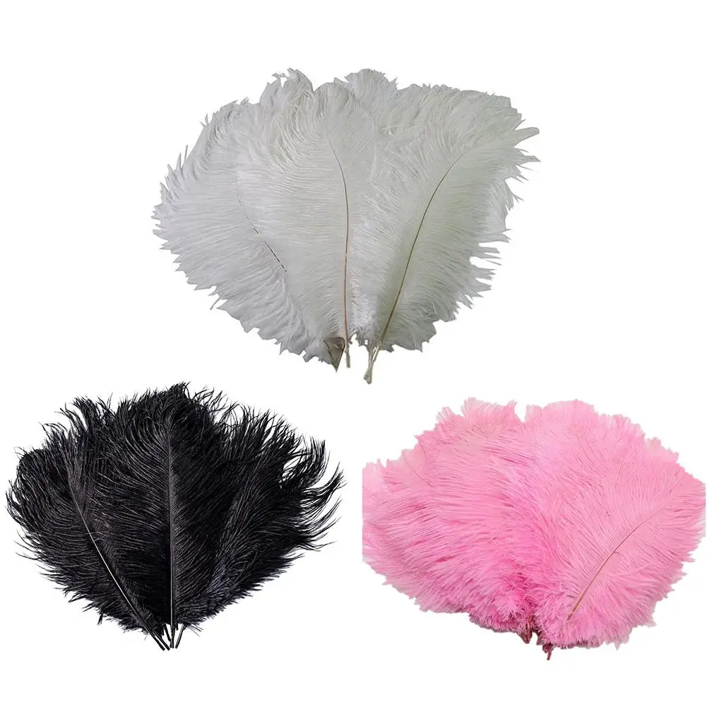 

10pcs Elegant White Pink Ostrich Feathers For Crafts20-35cm Wedding Party Supplies Carnival Dancer Decoration Plumas Plumages