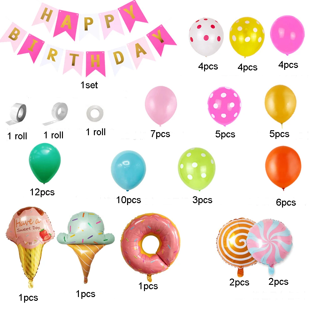 71 шт./компл. украшение для мороженого конфет бара праздничный пончик воздушный