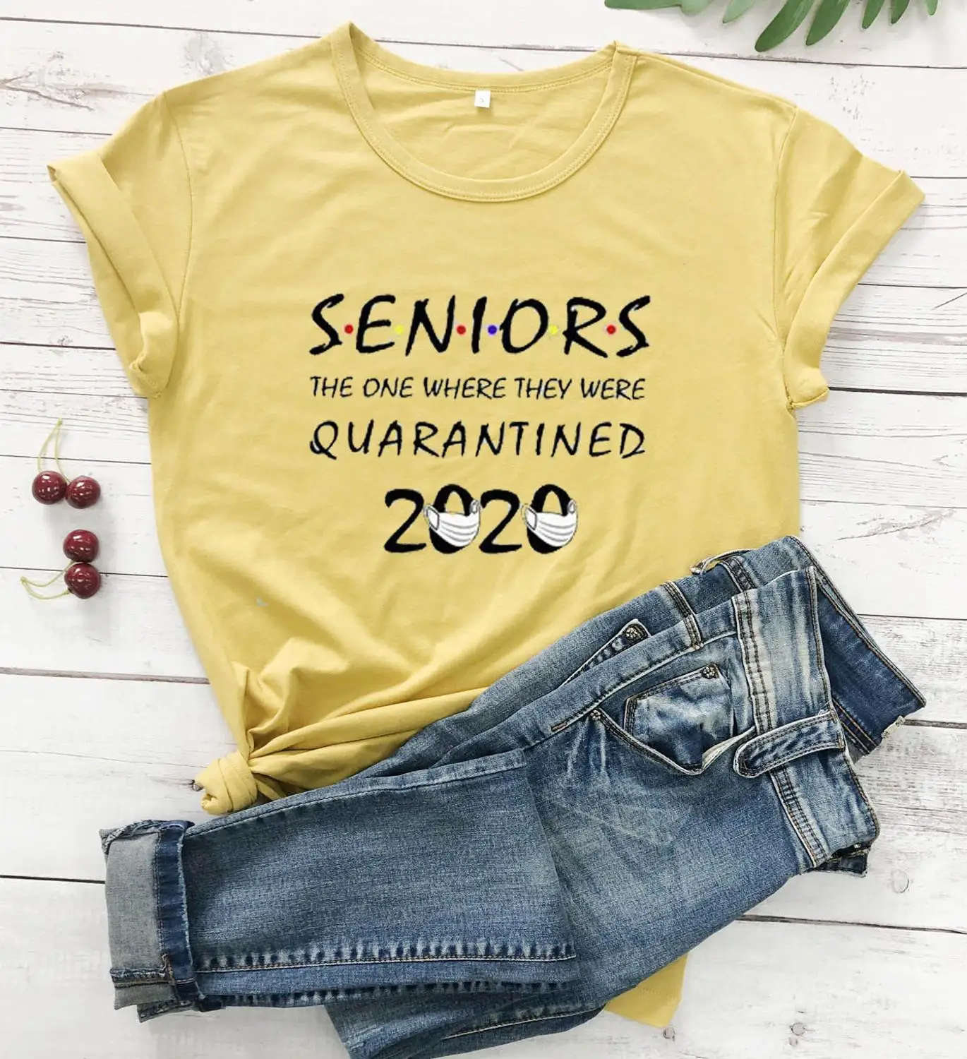 

New Summer Fashion Seniors The One Where They Were Quarantined 2020 Funny Letters Printed Friends tops Women T Shirt slogan tees