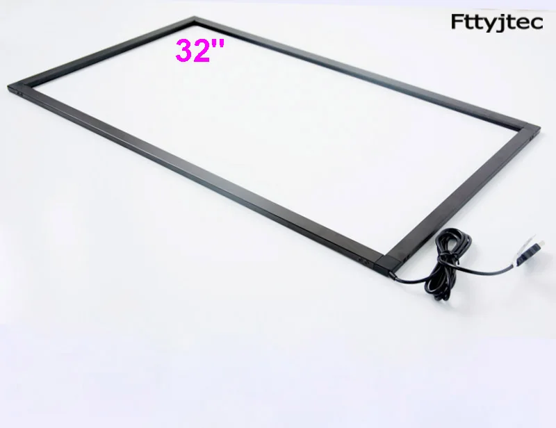 Fttyjtec 32 inch 10 points Infrared Multi Touch Screen Overlay Panel for LCD&amp Monitor USB power Aluminum Frame | Компьютеры и офис