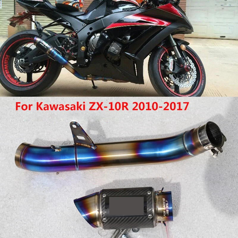 

Ручная работа для Kawasaki ZX-10R ZX10R 2010-2017 глушитель из титанового сплава Модифицированная выхлопная система для мотоцикла изготовленная на зака...