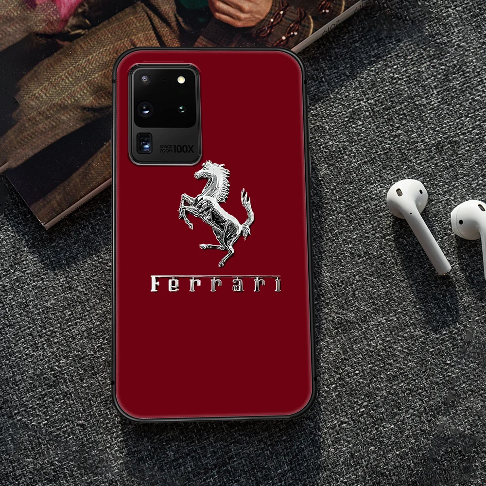 

Ferrari car logo Phone Case Cover Hull For Samsung Galaxy S 6 7 8 9 10 e 20 edge uitra Note 8 9 10 plus black back soft cover