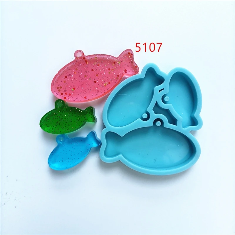 

5Pcs Silicone Bone Round Cat Fish Shape Pendant Resin Mold DIY Dog Tag Dog Bone Shaped Keychain Resin Casting Molds Kit C7AF