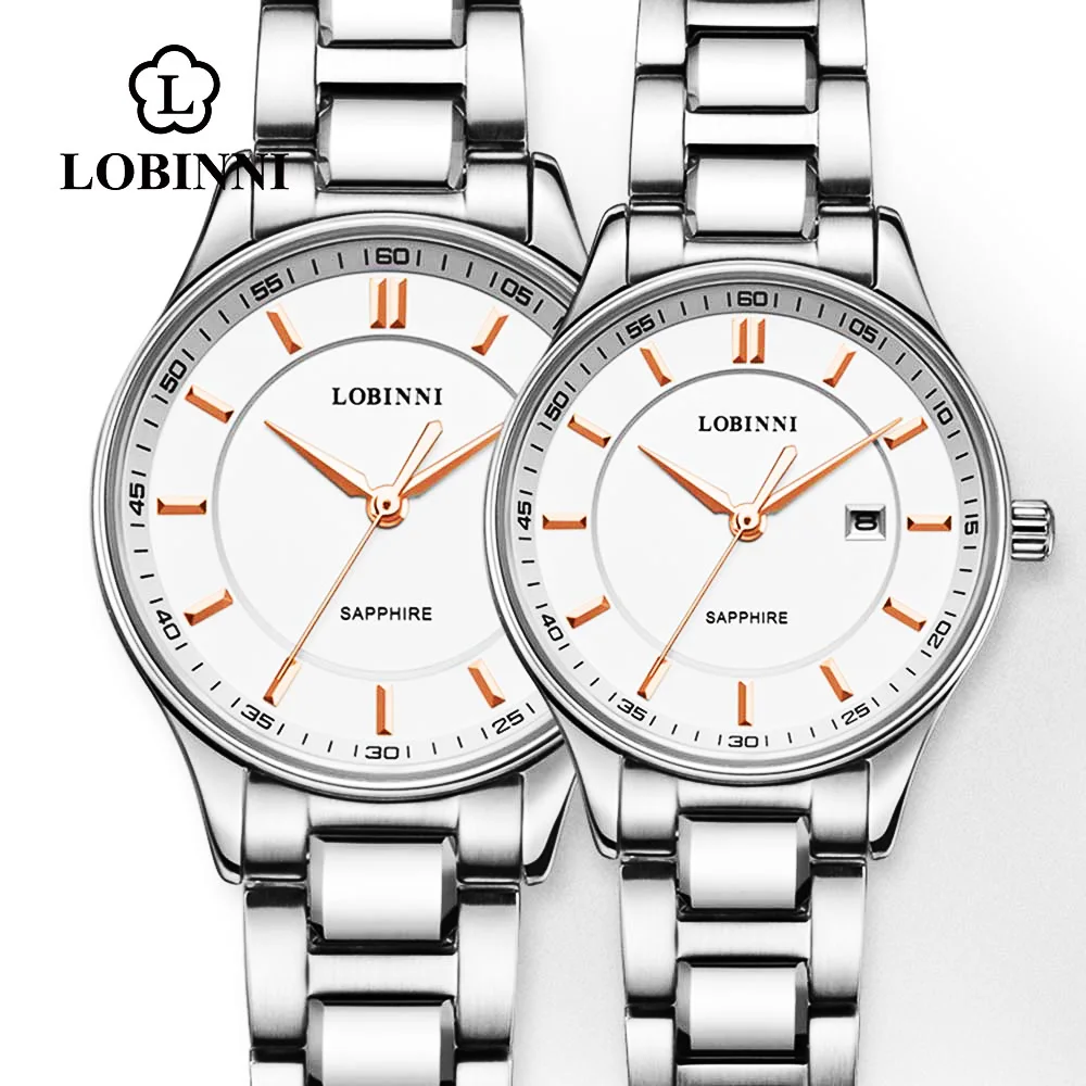 Switzerland Luxury Brand Lobinni Fashion Couple Watch Paired Women's Wristwatch Waterproof  Watch Men Sapphire Hot Sale 3005