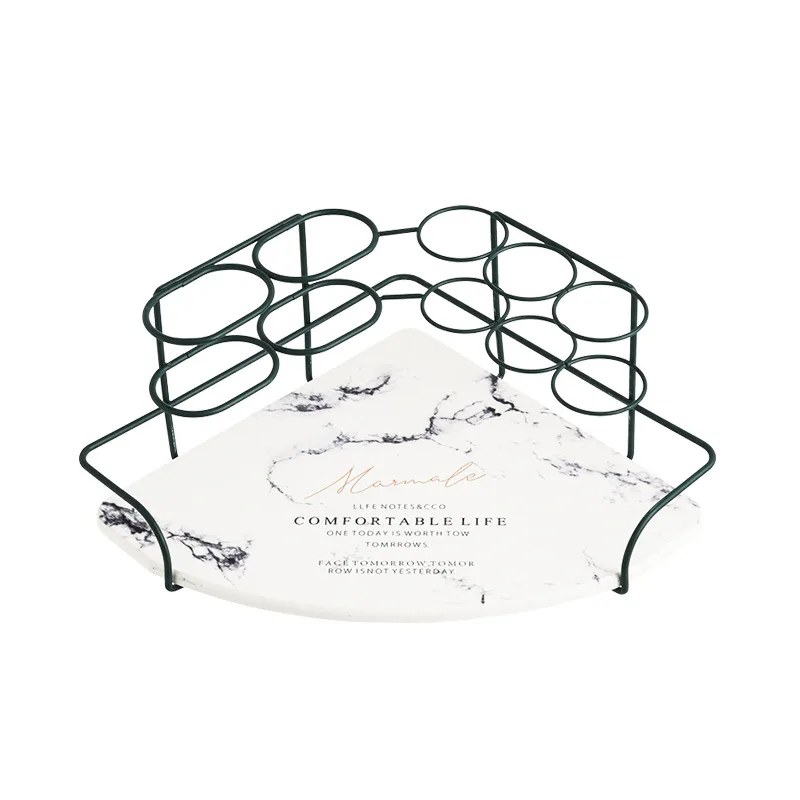 

Bathroom Tabletop Marble Toothbrush Iron Holder Cosmetic Storage Hand-washing Basin Storage Shelf Diatom Mud Mesa Organizer