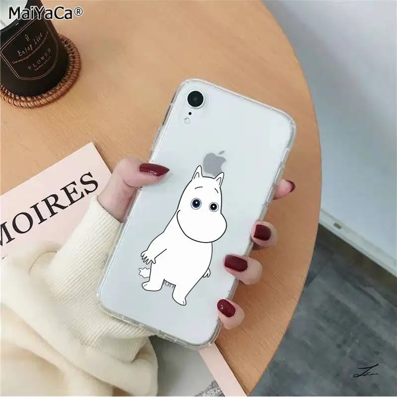 A5 MaiYaCa прекрасный hippo Moomin прозрачный мягкий ТПУ чехол для телефона iPhone 11 pro XS MAX 8 7 6S Plus X 5 5S SE XR - Цвет: A5