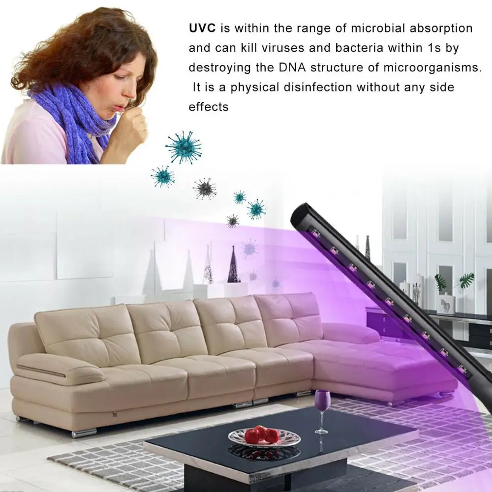 

UV Sanitizing Wand UV Disinfection Lamp Without Chemicals, Germ-Killing Function For Cell Phone Kill Virus
