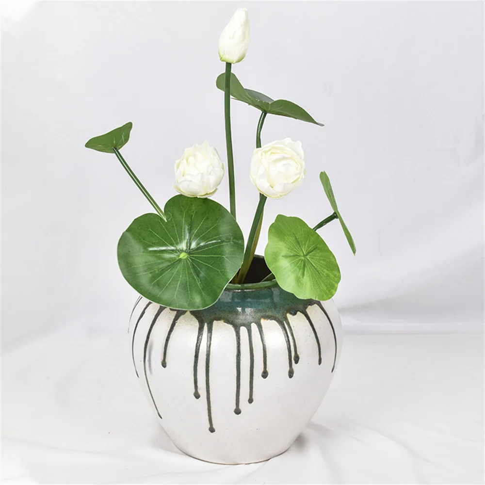 

Small lotus potted artificial flowers for wedding DIY garden home outdoor decoration party flower pots decorative fall decor