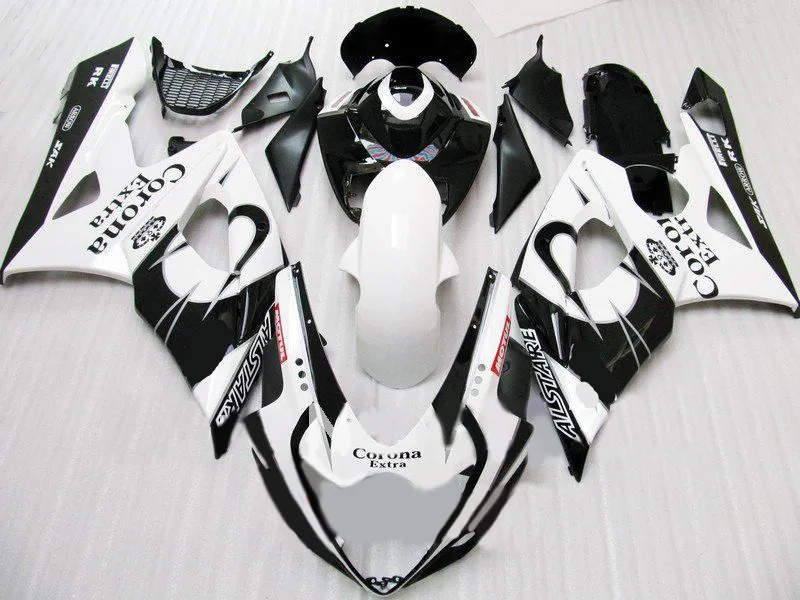 Изготовленный На Заказ набор обтекателей для GSXR1000 K5 05 06 GSXR 1000 2005 2006 ABS Топ Белый