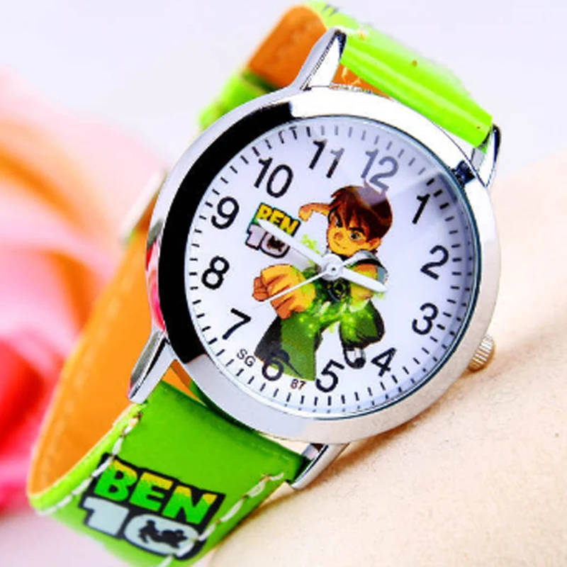 

Часы Детские кварцевые с кожаным ремешком, с героями мультфильмов