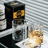 simple glass coffee whiskey beer household cups tea sets high borosilicate hot and cold water vertical pattern gift candle cup
