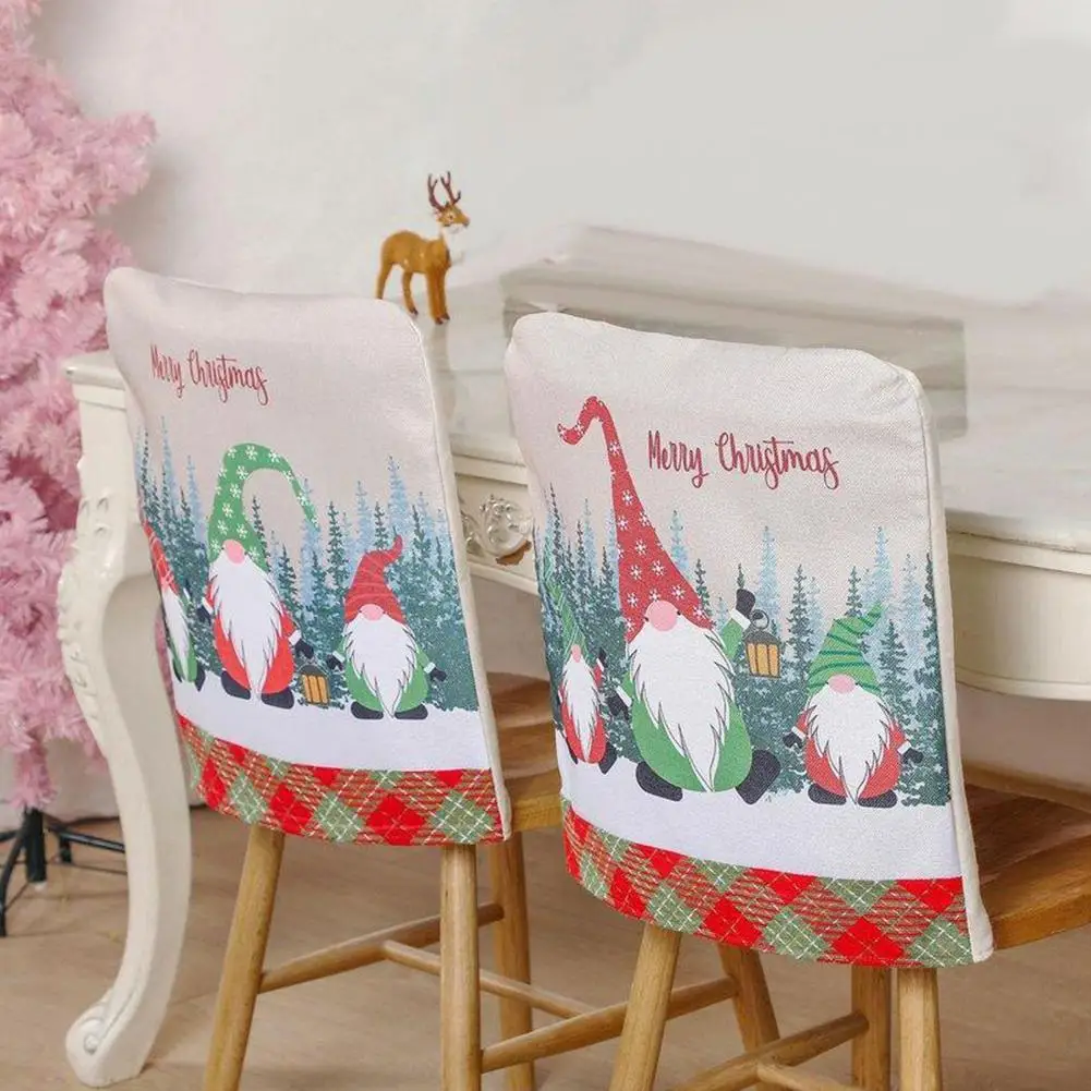 

Christmas Chair Cover Elastic Protective Removable Chair Cover Dining Wedding Hotel Banquet Living Room Home Christmas Decor