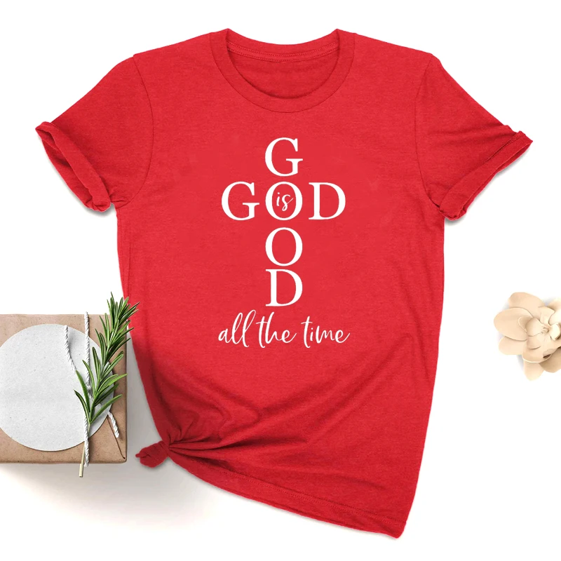 Женская футболка с надписью God Is Good All The Time|Футболки| |