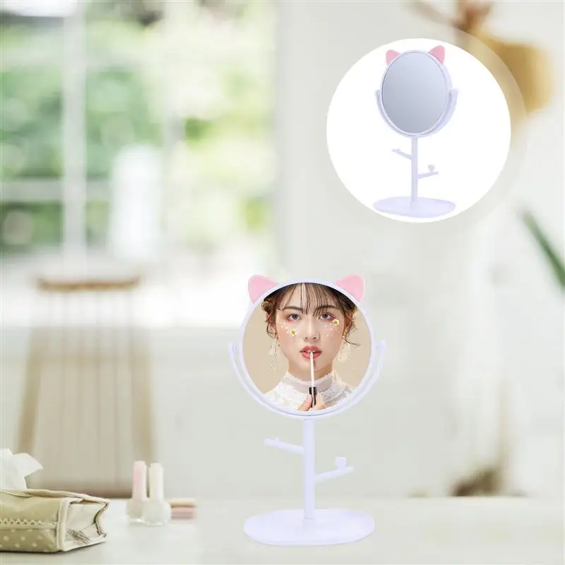 

1pc Creative Rotatable Delicate Desktop Makeup Mirror Vanity Mirror Cosmetic Mirror
