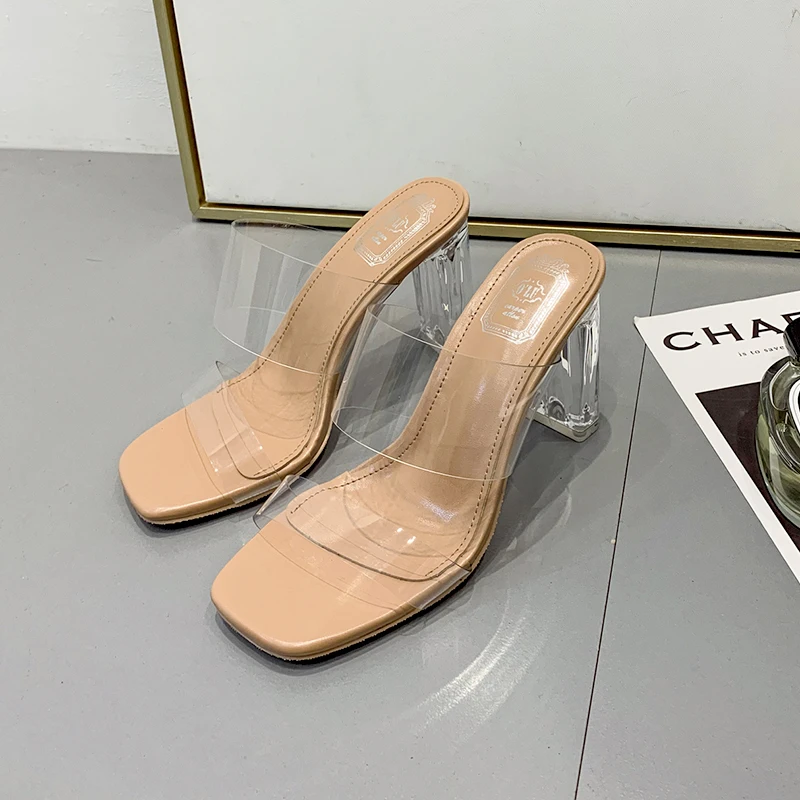 Прозрачные резиновые босоножки из ПВХ Женские летние стильные модные с