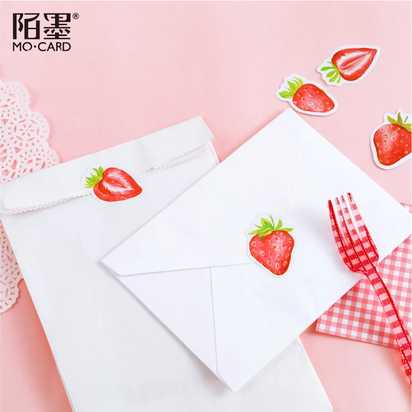 Mo.Card Lovely Strawberry Mini Paper Diary Sticker Scrapbooking Decoration Label Retail | Канцтовары для офиса и дома