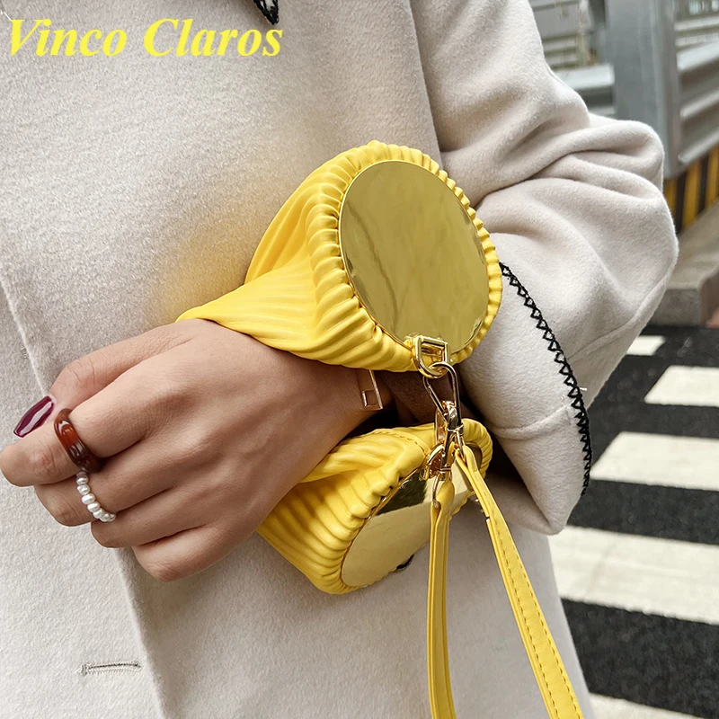 

Сумки через плечо в форме бочонка, модные роскошные Брендовые женские кошельки-ведра из искусственной кожи в полоску, сумки на плечо в цилин...