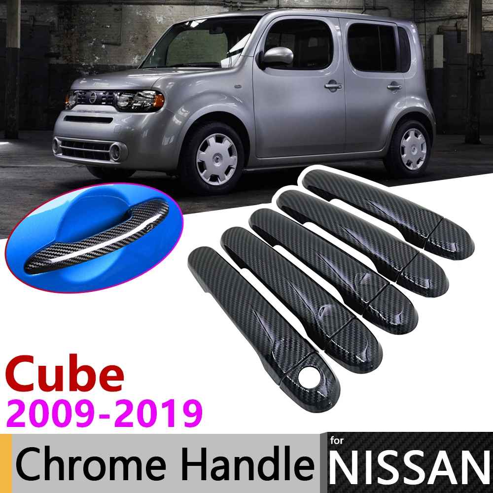 Черная накладка на дверную ручку из углеродного волокна для Nissan Cube z12 2009 ~ 2019 2010 2011