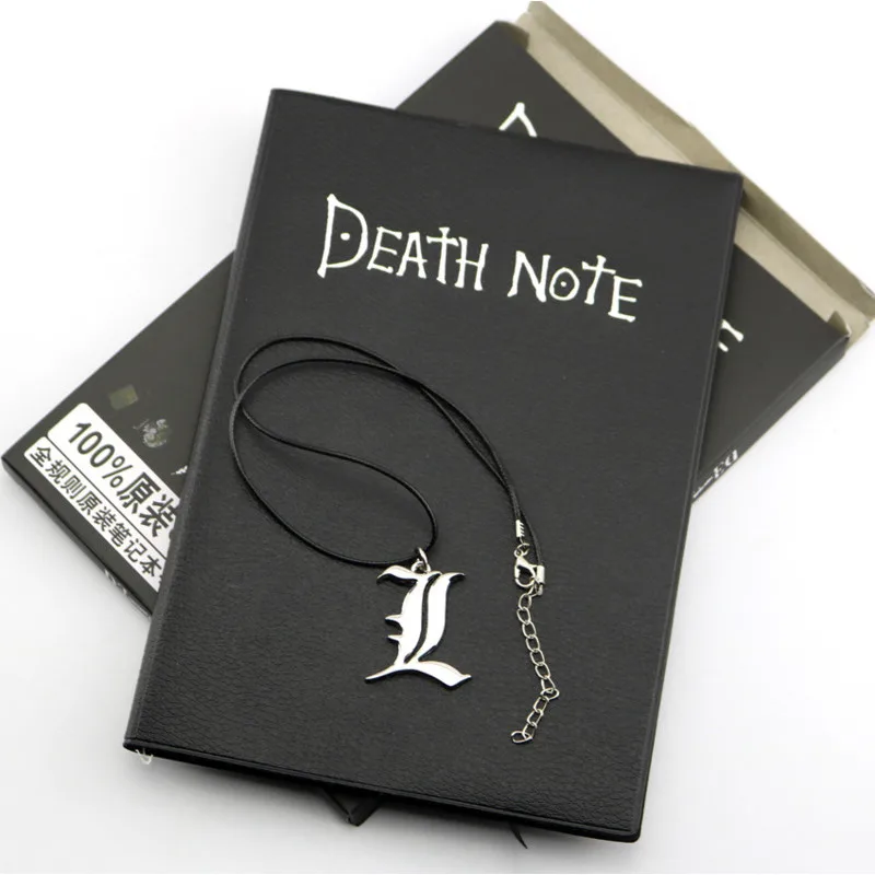Набор из аниме Death Note Тетрадь А5 кожи перо и ожерелье набор трех предметов |