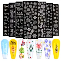 1 pc flower nail stamping plates line pictures nail art plate stainless steel design stamp template for printing stencil tools