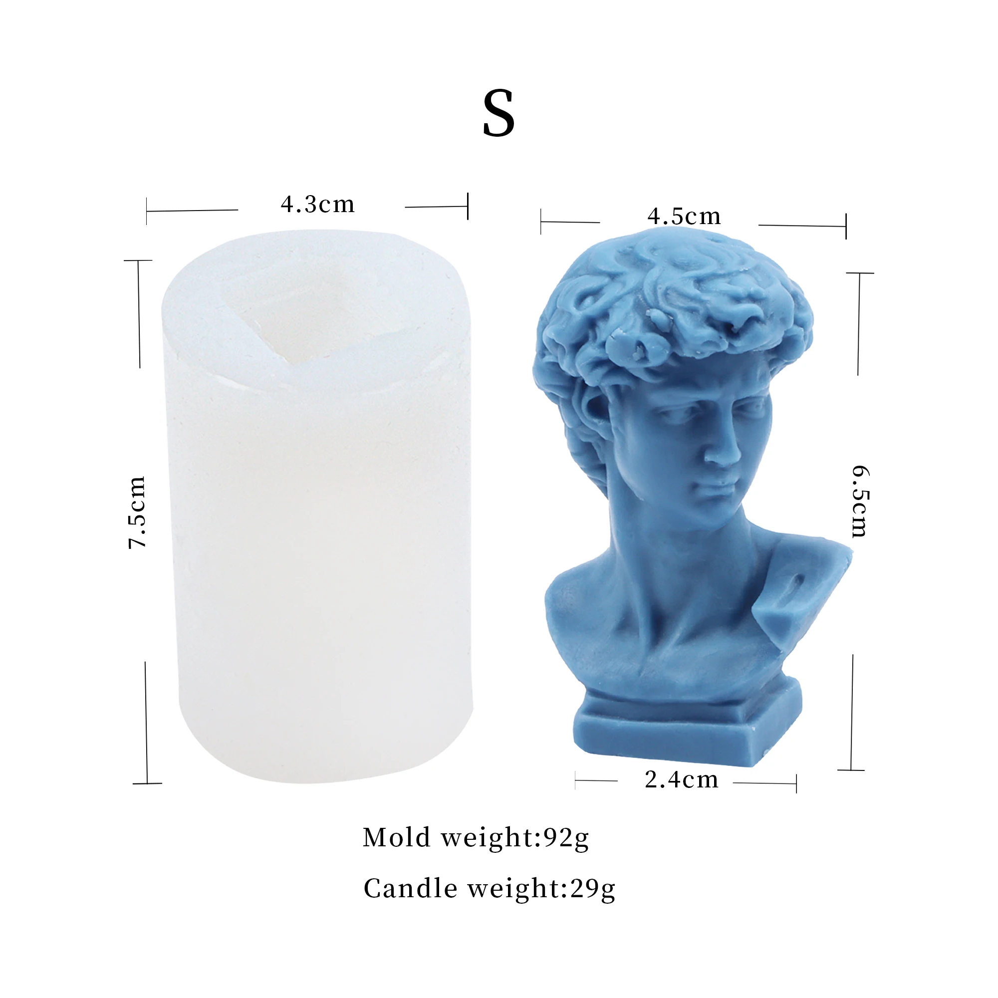 Силиконовая форма для свечей David Half Torso человеческого тела смолы частичная модель