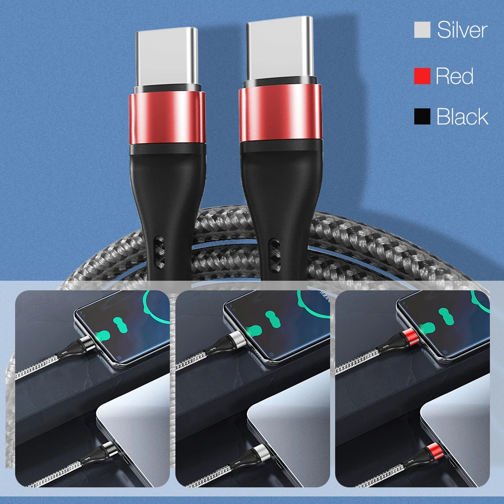 Кабель PD USB C-USB Type C для MacBook iPad Pro планшета Samsung Xiaomi POCO 60 Вт 2 м зарядное устройство