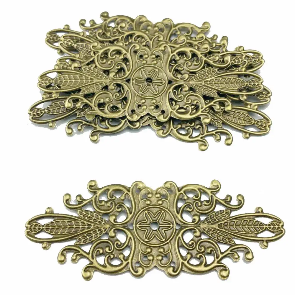 bronze 32x85mm 10pcs 10-20 шт 2*6,5 см филигранный металлический соединитель для самостоятельного изготовления ювелирных изделий Аксессуары Кулон - Цвет: bronze 32x85mm 10pcs