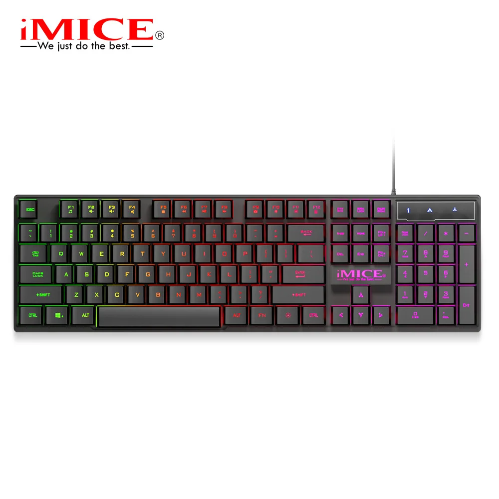 iMICE AK600 New Gaming Keybaord 104 Keycaps 3 Color LED Backlit Mechanical Click Felling Keyboard for Notebook PC | Компьютеры и офис