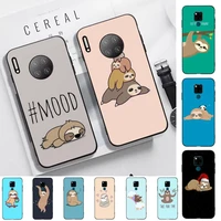 carton sloths phone case for huawei mate 20 10 9 40 30 lite pro x nova 2 3i 7se