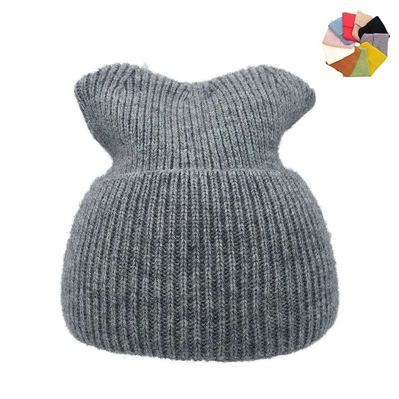

Solid Unisex Beanie Autumn Winter Wool Blends Soft Warm Knitted Cap Men Women SkullCap Hats Gorro Ski Caps 10 Colors Beanies