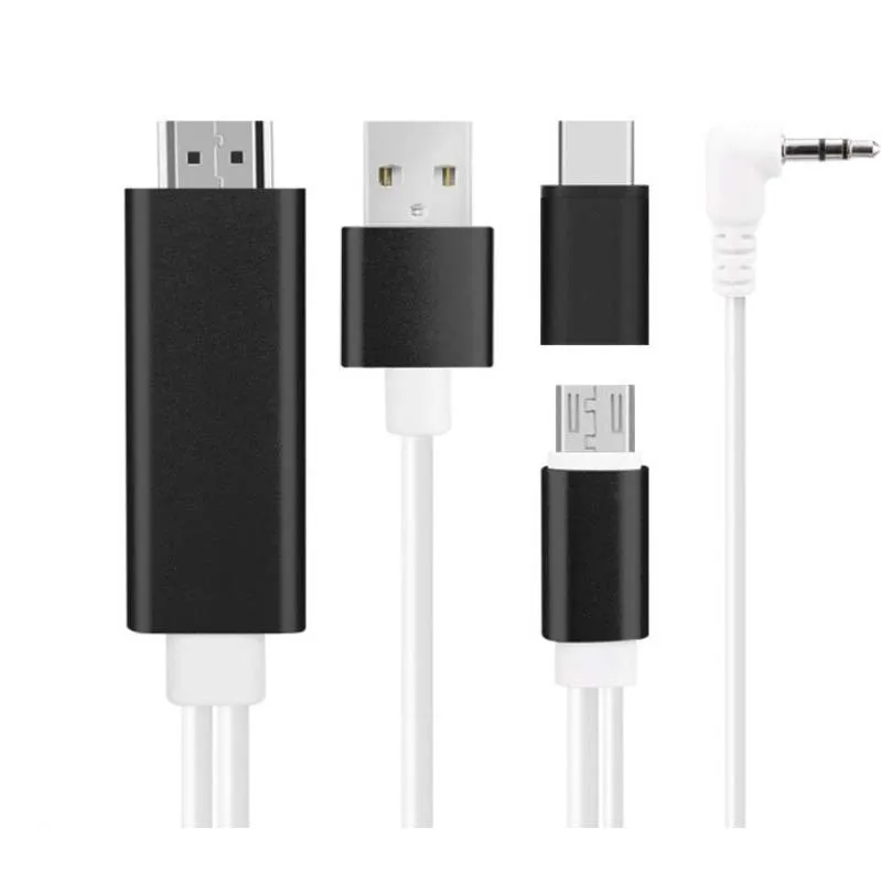 Micro USB C Type To HDMI-compatible Converter Digital AV Cable 1.8m 1080P 2 In 1 Mirror Screen TV Stick adapter For Android | Электроника