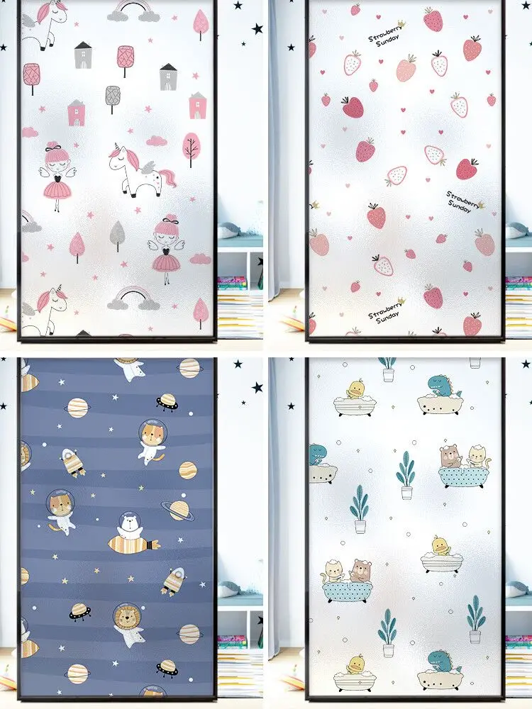 

Мультфильм шаблон электростатическое окно плёнки детская комната спальня конфиденциальности солнцезащитный крем матовое стекло оконная ...