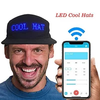 luminous led display multilanguage wireless bluetooth party baseball cap sun hat bluetooth led board baseball hats hip hop cap