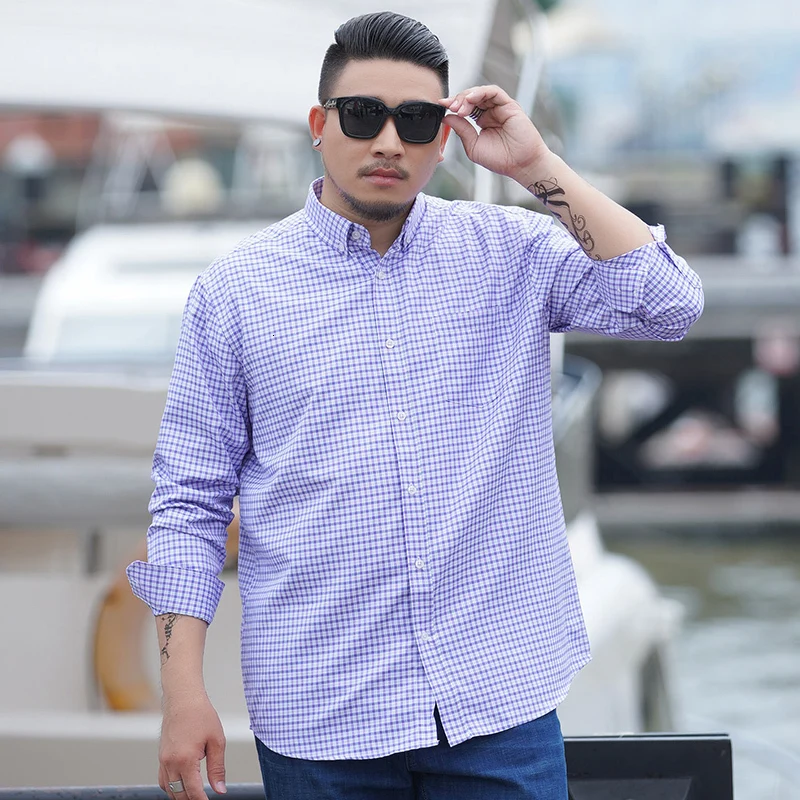 

new big plus size 10XL 9XL 8XL 7XL Casual Men Shirts loose Fit Male Social Shirts Brand Long Sleeve Business Shirt Men Clothes
