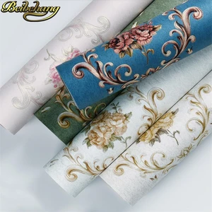 Зеленые обои beibehang в стиле ретро для спальни, самоклеящиеся обои для гостиной, фона для телевизора, 3D наклейки на стену с идиллическими цветами