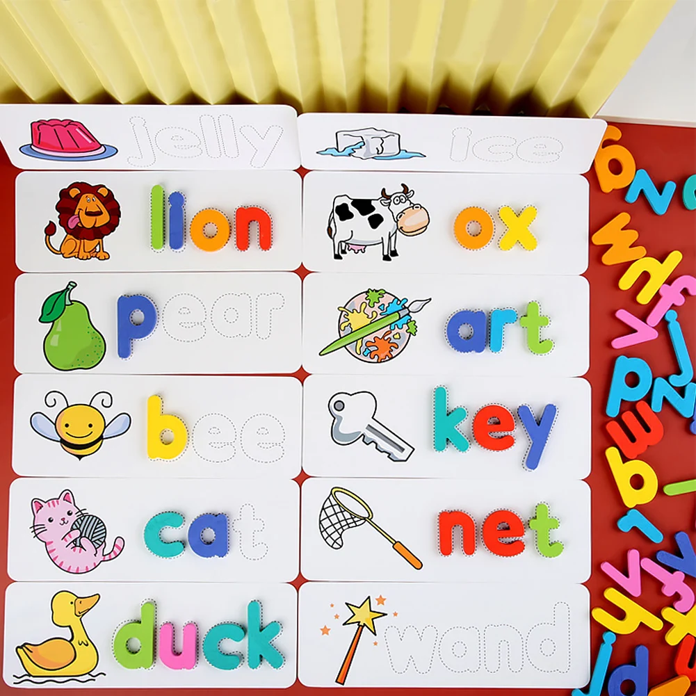 

Home 26 English Letters Kindergarten Alphabet Wooden Card Paper Funny Early Educational Spelling Word Puzzles Set Preschool Gift