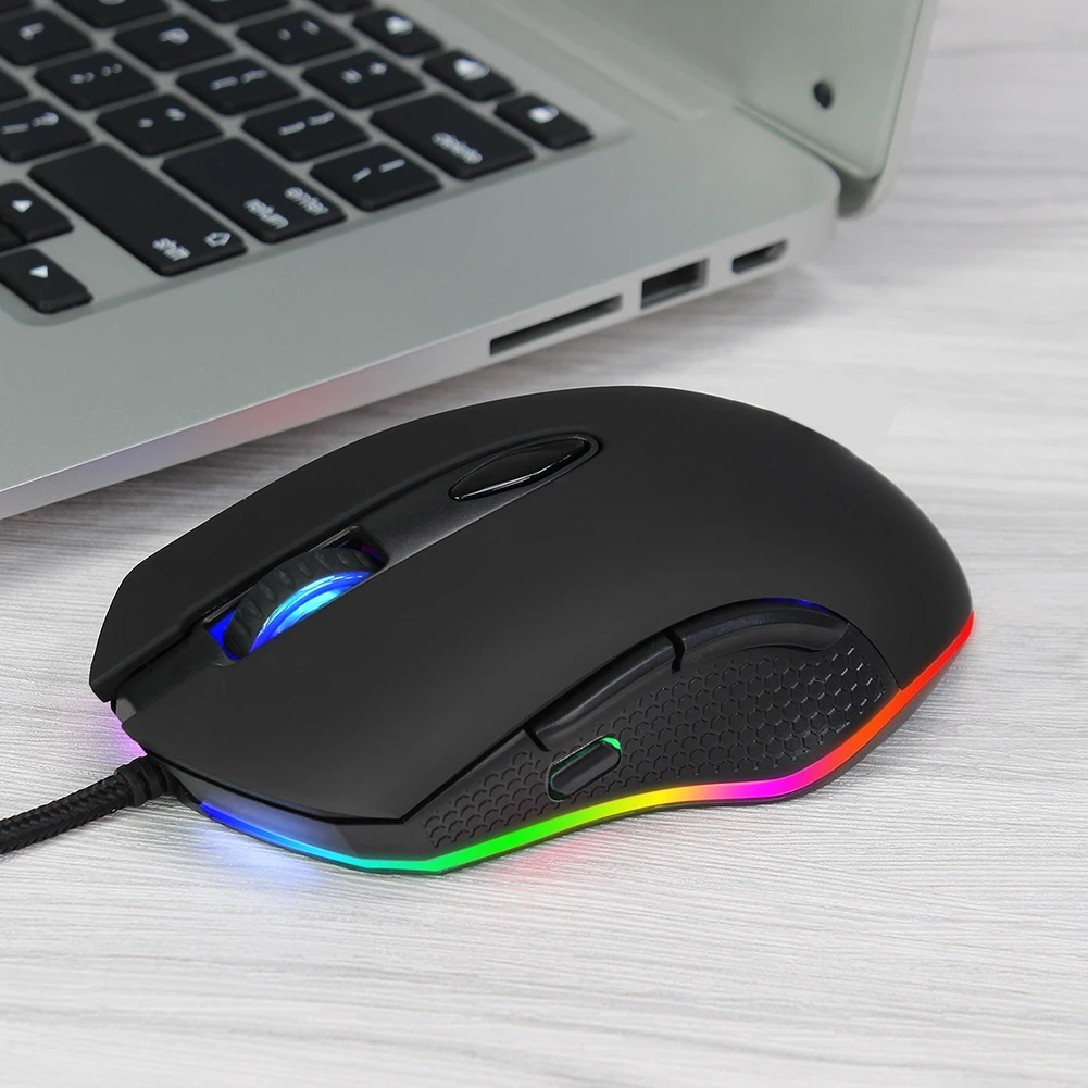 4800DPI USB Wired 4 RGB Light Modes 6 Buttons Optical Gaming Mouse Gamer Laptop PC Mice | Компьютеры и офис