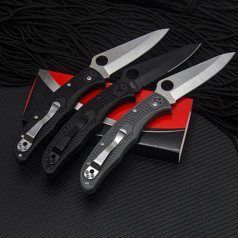 

120PCS C12 C10 Folding Pocket Knife 9Cr14Mov Blade Nylon Fiber Handle Tactical Camping Knife Rope Cutter Outdoor EDC Multi Tools