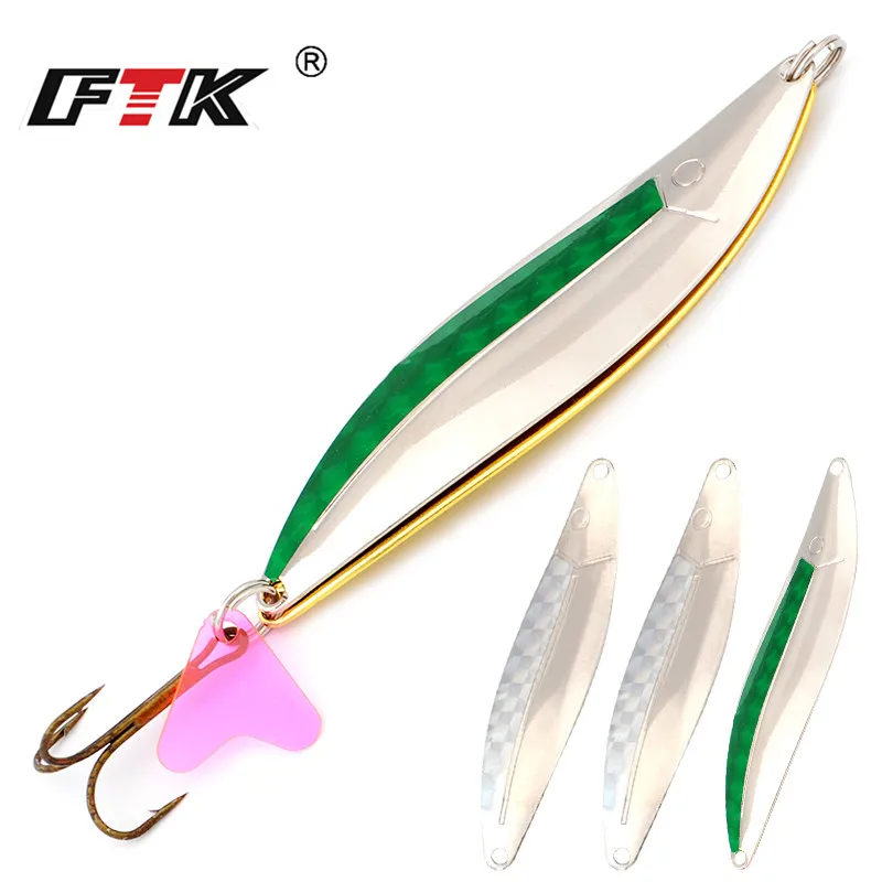 FTK 1PC 12CM Metal Sequins Fishing Lure Spoon Noise Paillette Hard Baits with 2# Treble Hook Pesca Tackle | Спорт и развлечения