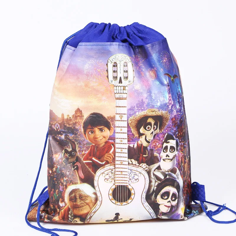Новый Коко фильм мультфильм тема нетканые Drawstring рюкзак Подарочный мешок для