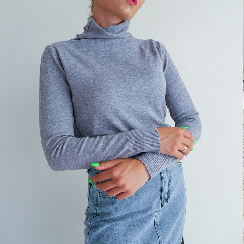 

2021 Autumn Soft Cashmere turtleneck Pullovers Sweaters female Winter Korean Slim-fit pull sweater womens clothing Pullovers