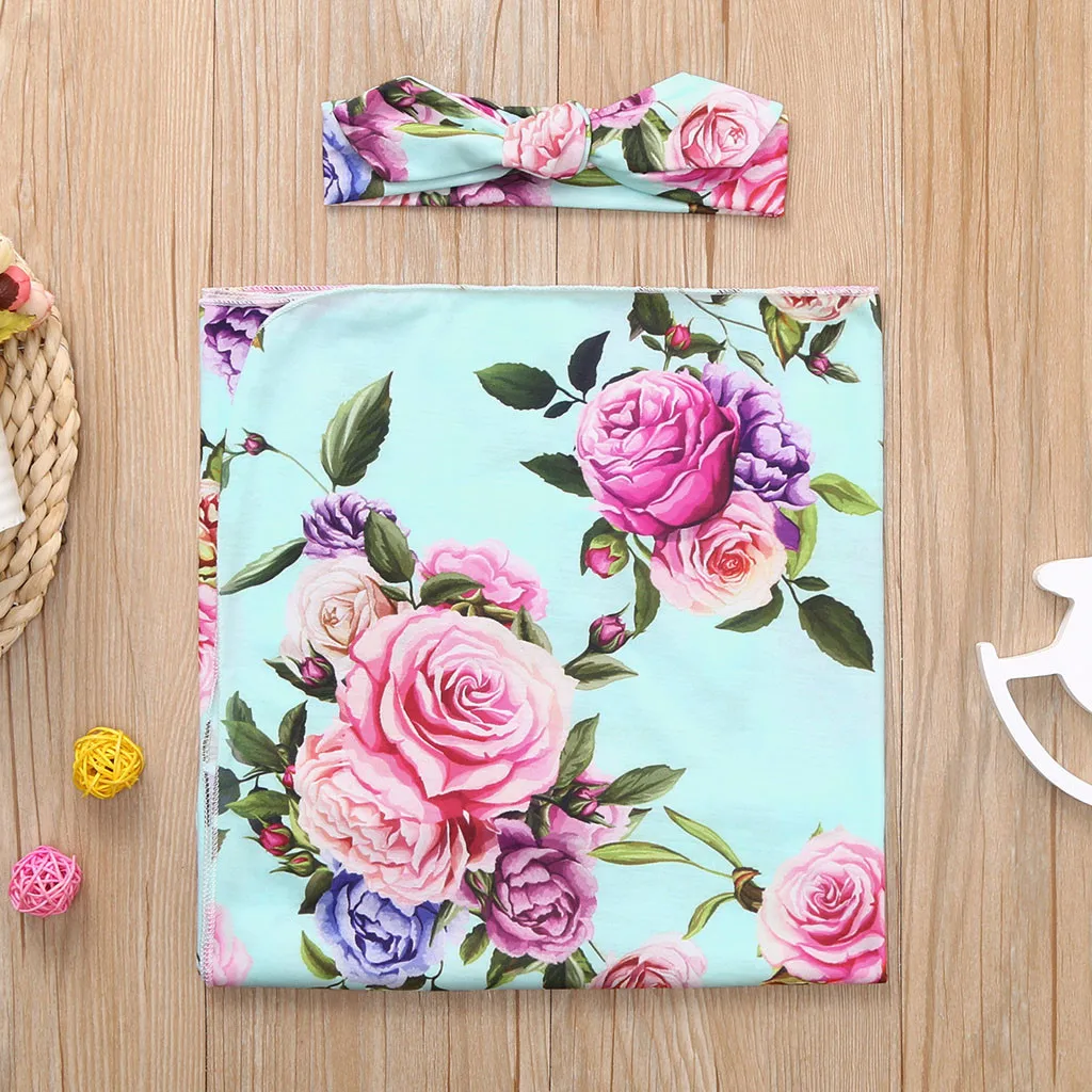 Для малышей с цветочным узором пеленка Одеяло для мальчиков и девочек ясельного