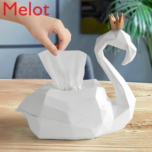 

Light Luxury Flamingo Tissue Box Creative Tissue Box Living Room Tea Maker Napkin Box Modern Minimalist Wedding Gift