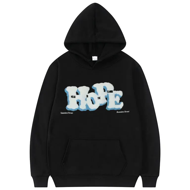 

HOPE Font Print Hoodie for Men Women Fashion Creativity Hoodies Harajuku Sweatshirt Couples Hip Hop Clothing Clothes for Teens