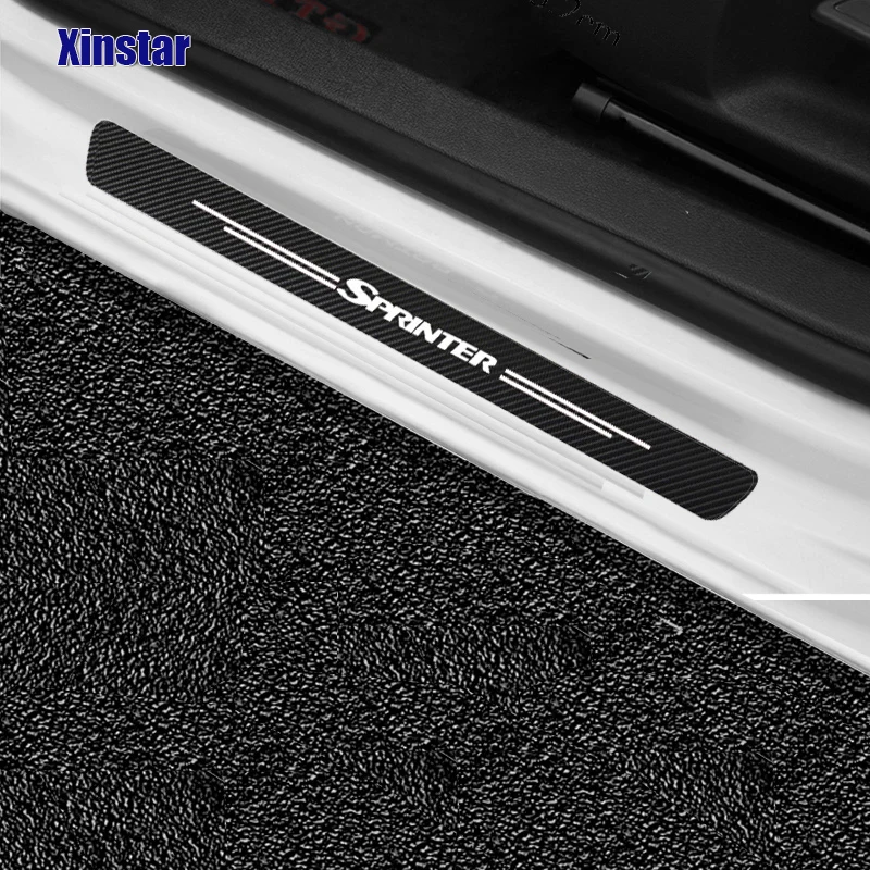 4pcs Car Protector Door Sill Stickers For Mercedes Benz AMG CITAN R V CLASS SPRINTER VIANO VITO W203 W204 W205 W124 W213 - купить по