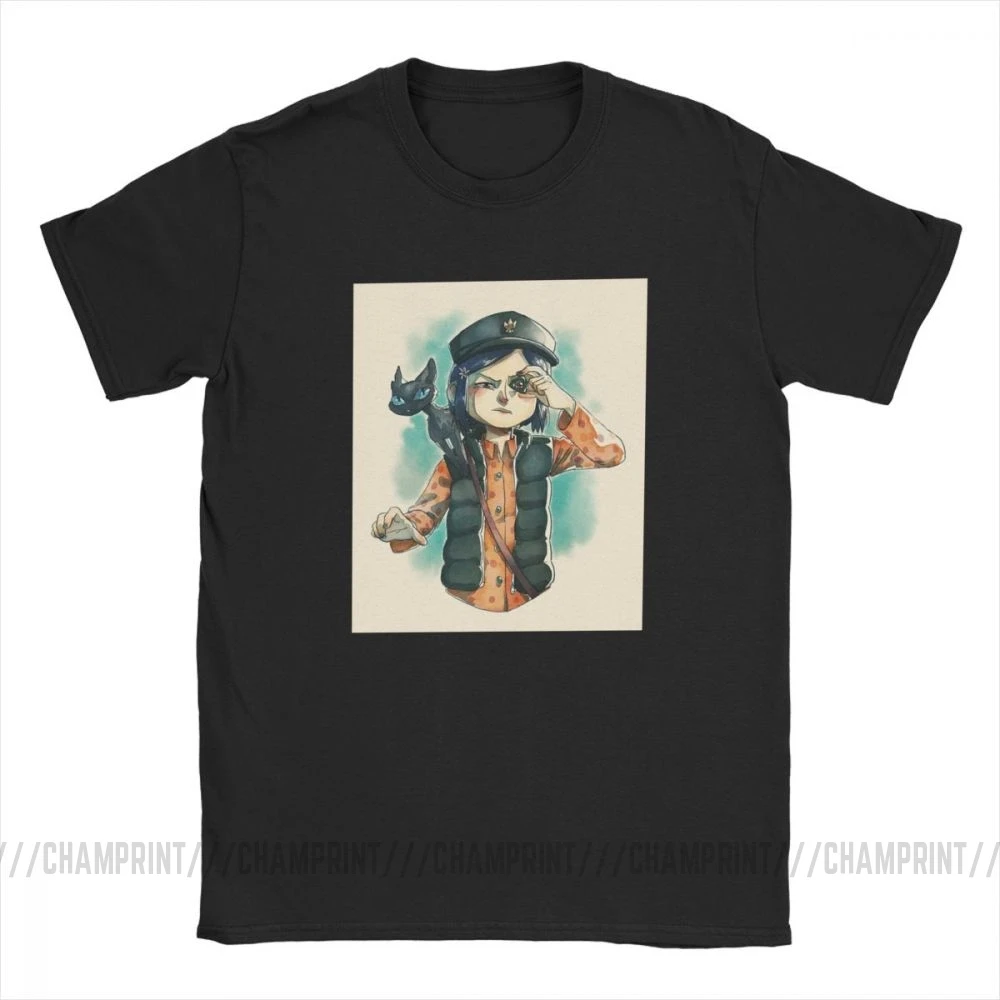 Мужская футболка Coraline Jones Винтажная с короткими рукавами и круглым вырезом