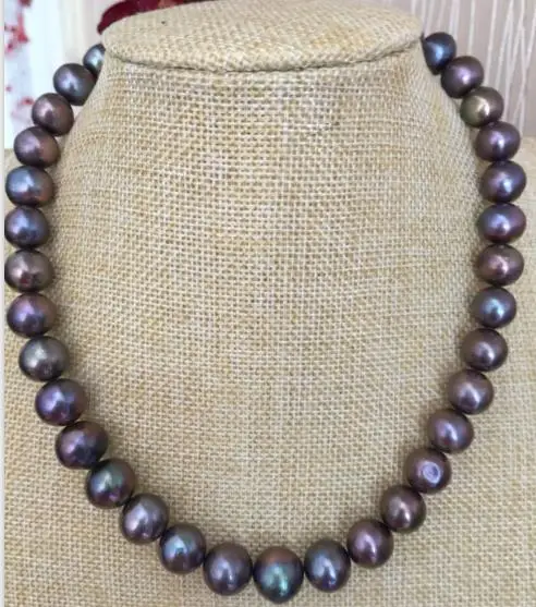 Comprare Collana Di Perle Verdi Rosse Nere Rotonde D'acqua Dolce 11-12mm 18 Pollici Argento 925