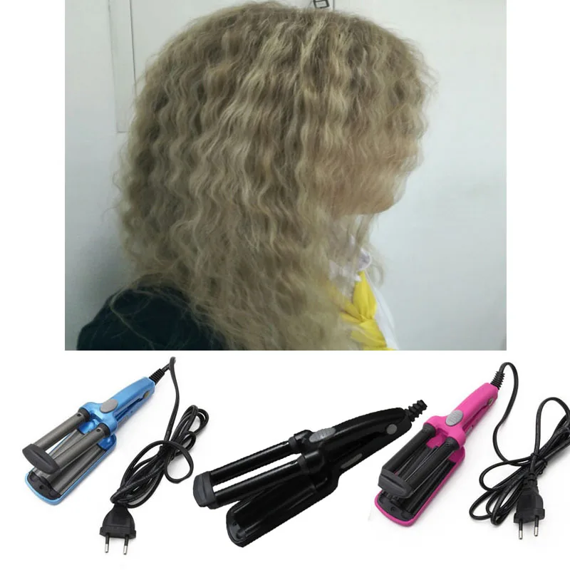 

Mini Ceramic Hair Curlers Iron Wave Wand 3 Barrels Iron Iron Flat Ceramic Hair Tools Professional Crimping Pliers Hair Curler Ha