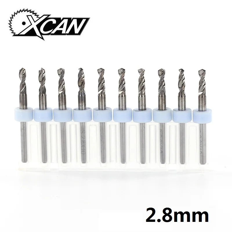 10pcs 2.8mm XCAN 10 шт. 2,1 мм до 3,0 мм PCB сверло Набор для сверления печатной платы твердосплавный станок с ЧПУ мини сверла - Цвет: 10pcs 2.8mm